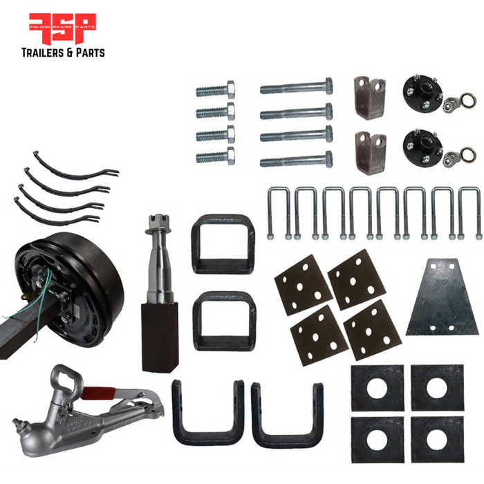 Diy Tandem Axle trailer Kit 2000 Kg rated Solid beam axles (Electric Drum Brakes) - FSP Trailers and Parts Diy Tandem Axle trailer Kit 2000 Kg rated Solid beam axles (Electric Drum Brakes) - FSP Trailers and Parts