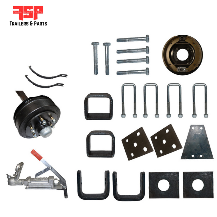 Diy Single Axle trailer kit 1400 Kg rated Solid beam axles (Mechanical Drum brakes) - FSP Trailers and Parts Diy Single Axle trailer kit 1400 Kg rated Solid beam axles (Mechanical Drum brakes) - FSP Trailers and Parts