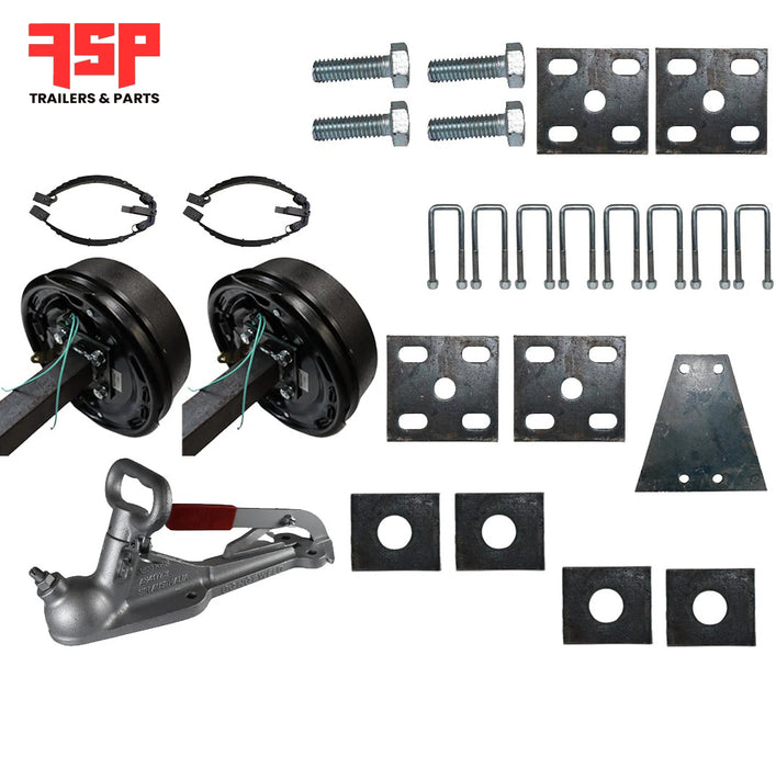 Diy Tandem Axle trailer Kit 2800 Kg rated Solid beam axles (Electric Drum Brakes) - FSP Trailers and Parts