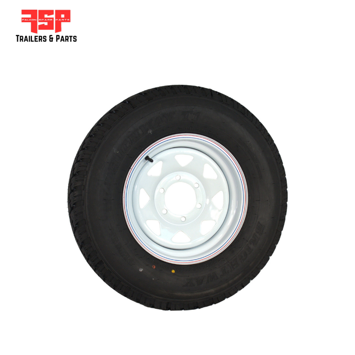 15x6" Ford White Sunraysia Rim with Tyre 235/7515LT (CTA-060407) - FSP Trailers and Parts 15x6" Ford White Sunraysia Rim with Tyre 235/7515LT (CTA-060407) - FSP Trailers and Parts