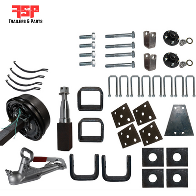Diy Tandem Axle trailer Kit 2000 Kg rated Solid beam axles (Electric Drum Brakes) - FSP Trailers and Parts