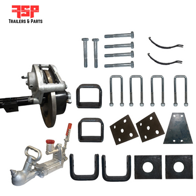 Diy Single Axle trailer kit 1400 Kg rated Solid beam axles (Hydraulic Disc Brakes) - FSP Trailers and Parts