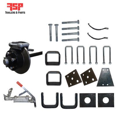 Diy Single Axle trailer kit 1400 Kg rated Solid beam axles (Mechanical Disc Brakes) - FSP Trailers and Parts