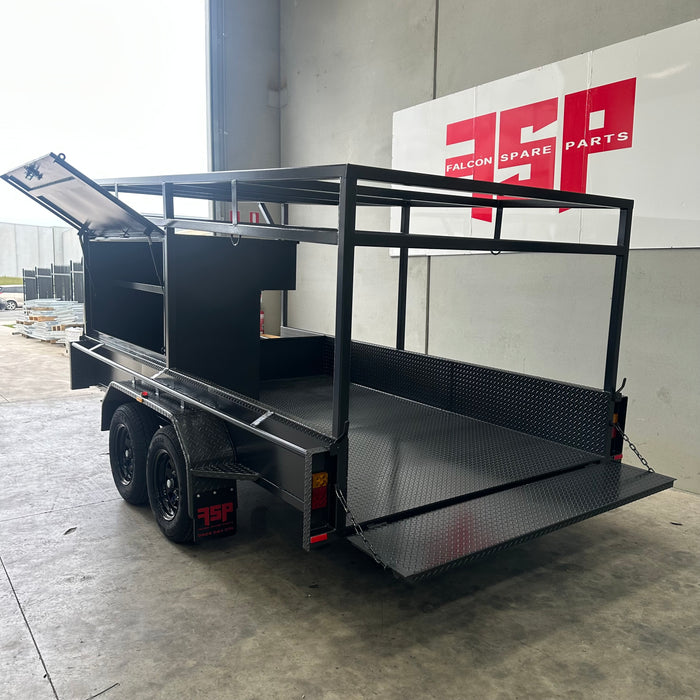 12x6 Concrete Trailer With Tool Box, Double Roof Rack, Peg Compartments