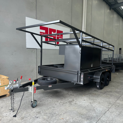 12x6 Concrete Trailer With Tool Box, Double Roof Rack, Peg Compartments
