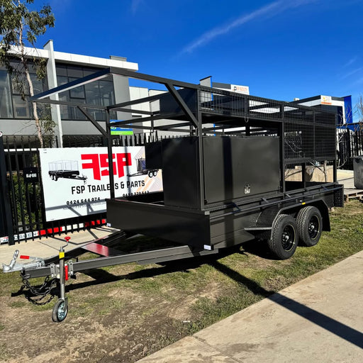 12x6 concrete tandem trailer with tool box, double roof rack, screed box, peg compartment