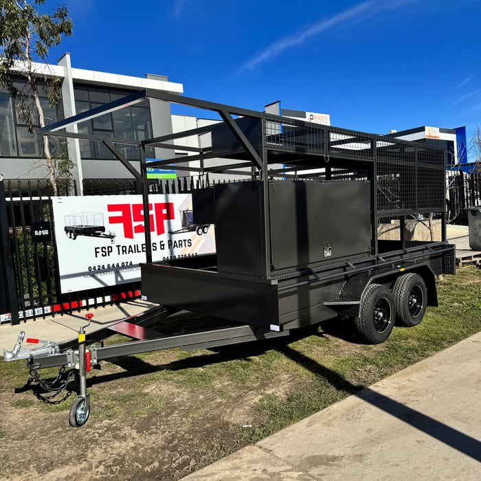 12x6 concrete tandem trailer with tool box, double roof rack, screed box, peg compartment - FSP Trailers and Parts