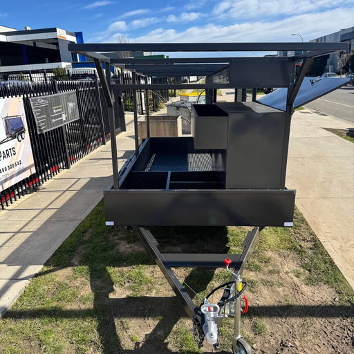 12x6 concrete tandem trailer with tool box, double roof rack, screed box, peg compartment