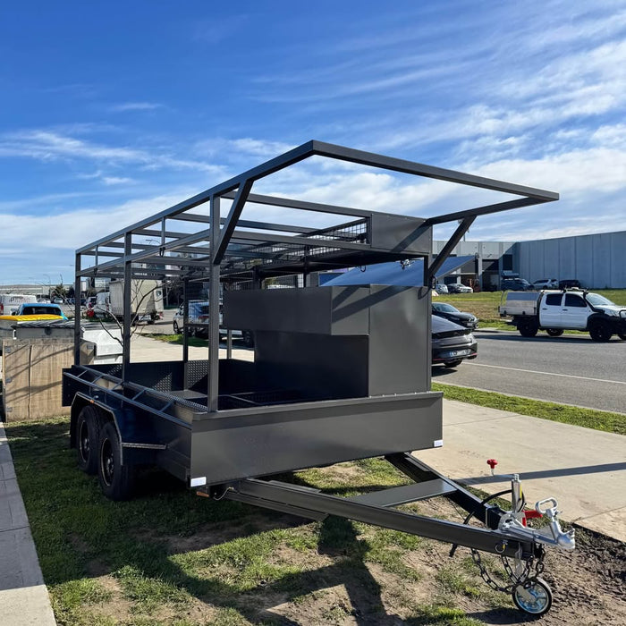12x6 concrete tandem trailer with tool box, double roof rack, screed box, peg compartment - FSP Trailers and Parts