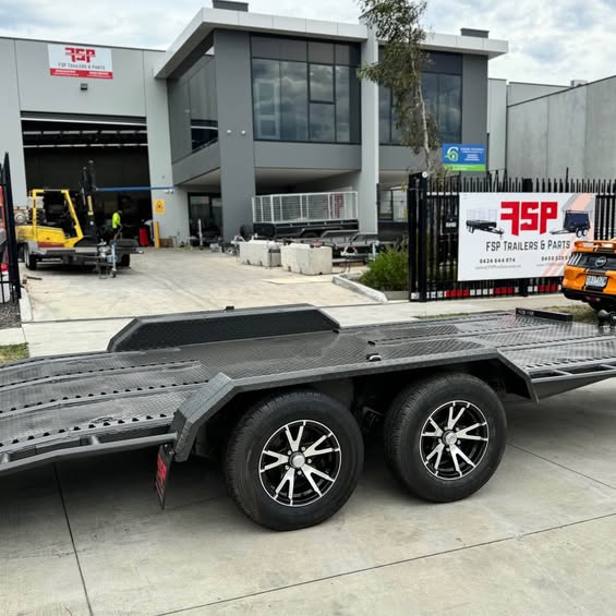 16'x6'6" Car Trailer Tandem Beaver Tail with 4 Sets of Keyhole Strips to suit Quick Lash System - FSP Trailers and Parts