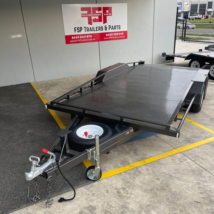 16x6.6 Car Trailer Beaver Tail With Sides 3200 Kg GVM - FSP Trailers and Parts