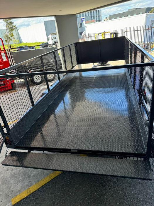 16ft Car Trailer - Removable Sides & Mesh Cage, Checker Front Board - FSP Trailers and Parts