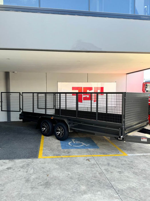16ft Car Trailer - Removable Sides & Mesh Cage, Checker Front Board - FSP Trailers and Parts