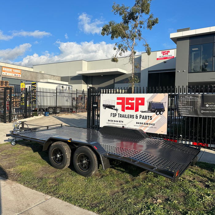 16ft Beaver Tail Car Trailer - Perforated Sheet - FSP Trailers and Parts