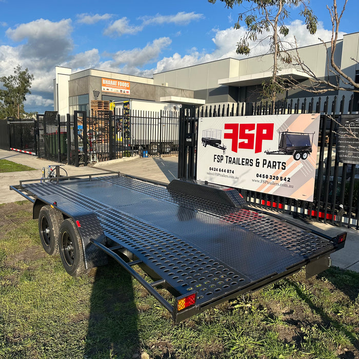 16ft Beaver Tail Car Trailer - Perforated Sheet - FSP Trailers and Parts