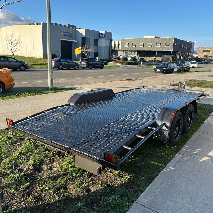 16ft Beaver Tail Car Trailer - Perforated Sheet - FSP Trailers and Parts