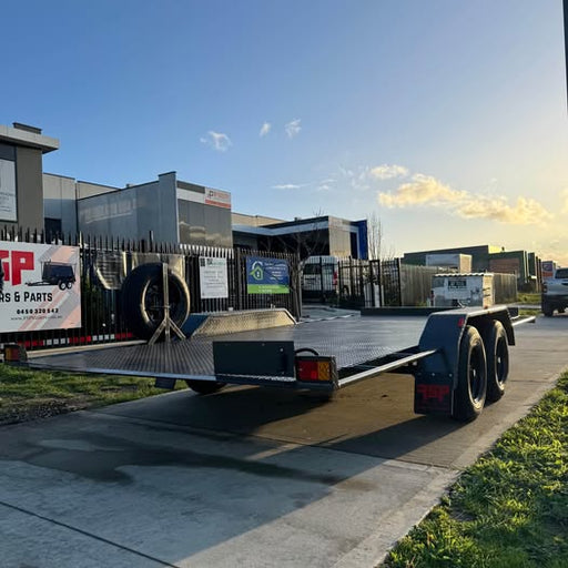 16ft Semi Flat Car Trailer - Hydraulic Tilt