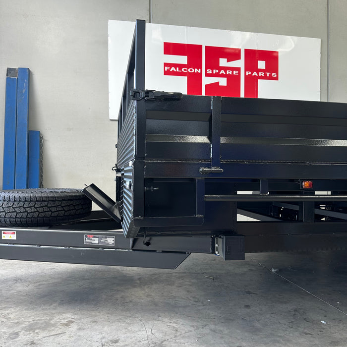 16x8 (4.8mx2.4m) Flat Top Tandem Trailer with Headboard, Removable Sides, Tool Box - FSP Trailers and Parts