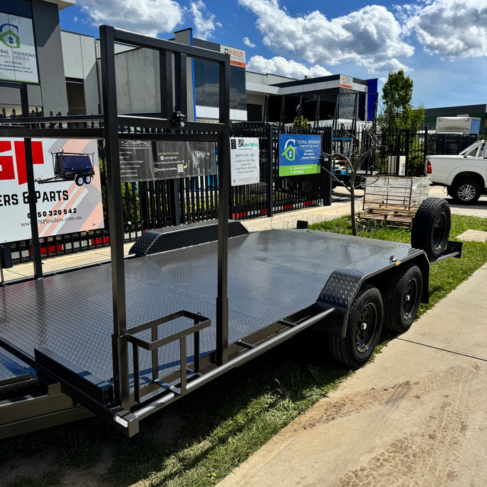 16'x6'6" Car Trailer Tandem Beaver Tail with Tyre Rack