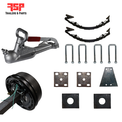 Diy Single Axle trailer Kit 1400 Kg rated Solid beam axles (Electric Drum Brakes) (OFF-Road Suspension) - FSP Trailers and Parts