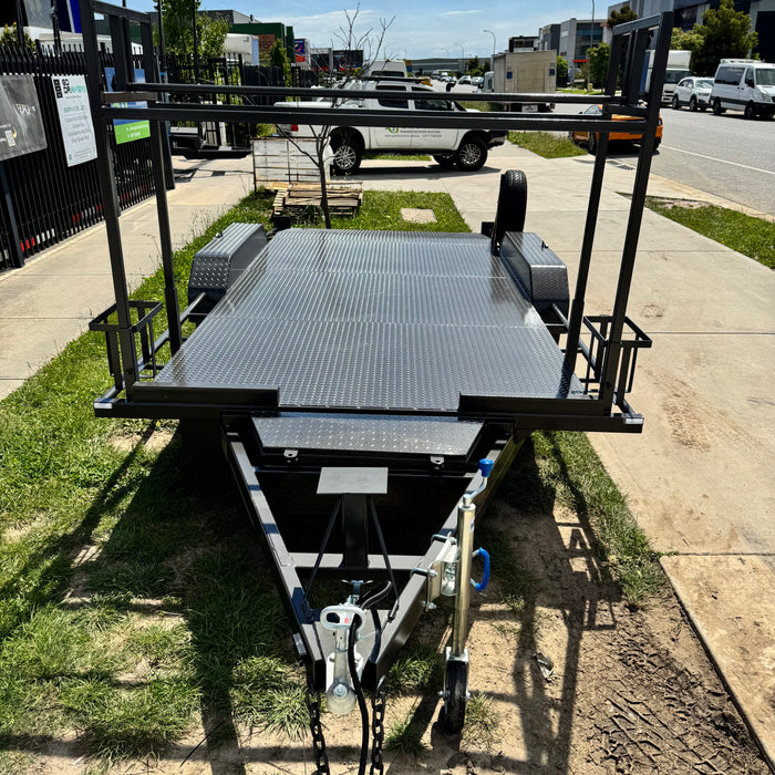16'x6'6" Car Trailer Tandem Beaver Tail with Tyre Rack