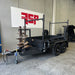 9x5 Tipper Tandem Trailer with Excavator Use Upgrades, Removable Racks, Augur Holders, Jerry Can Holders