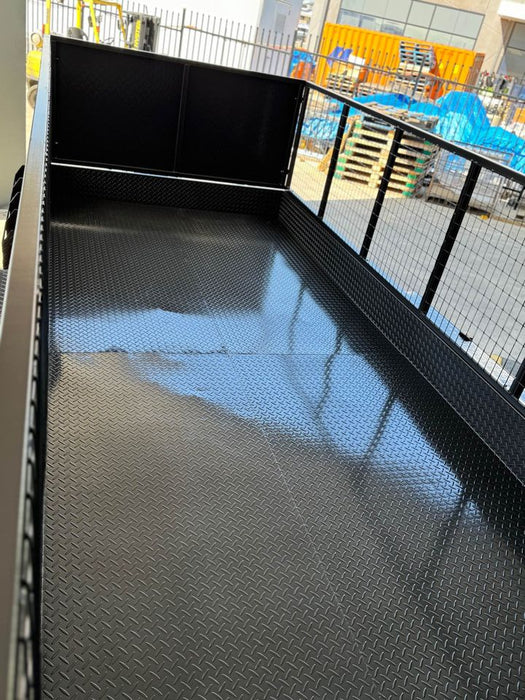 16ft Car Trailer - Removable Sides & Mesh Cage, Checker Front Board - FSP Trailers and Parts