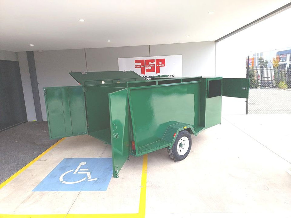 7x5 Green Lawn Mower Single Axle Trailer
