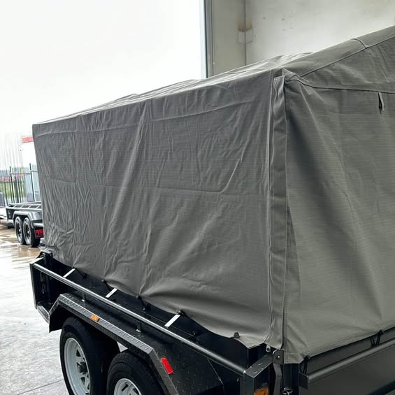 8x5 Box Trailer with 900mm Cage & Canvas Cover
