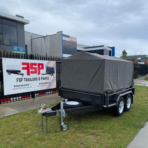 8x5 Box Trailer with 900mm Cage & Canvas Cover