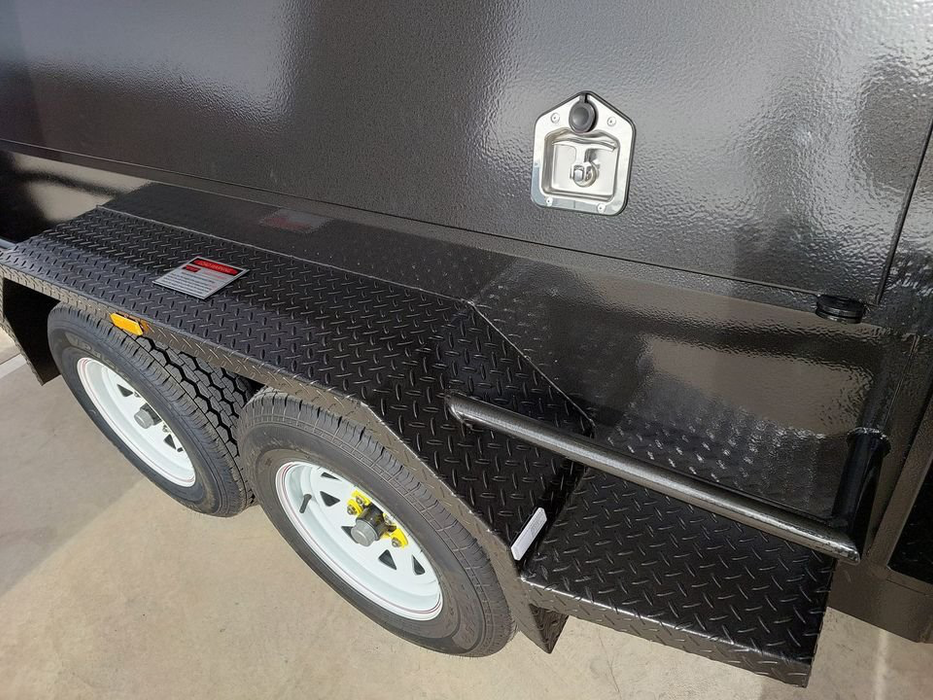 8x5 Tradesman Trailer One Piece Slant Sides, Back Door, 2 Ton with Compressor Box
