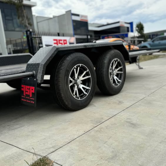 16'x6'6" Car Trailer Tandem Beaver Tail with 4 Sets of Keyhole Strips to suit Quick Lash System