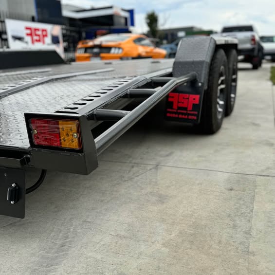 16'x6'6" Car Trailer Tandem Beaver Tail with 4 Sets of Keyhole Strips to suit Quick Lash System