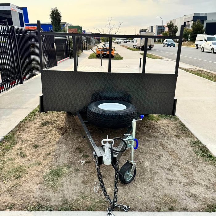 12x7 Flat Top Tandem Trailer with Sides & Headboard 3500 Kg GVM