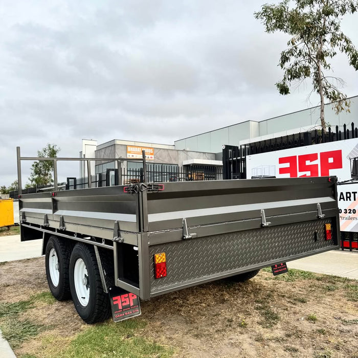 12x7 Flat Top Tandem Trailer with Sides & Headboard 3500 Kg GVM