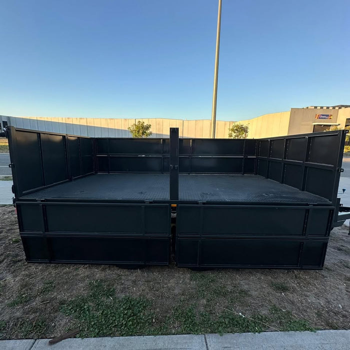 12x7 Flat Top Tipper Trailer 800mm Foldable & Removable Sides