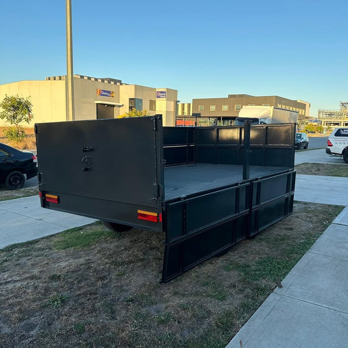 12x7 Flat Top Tipper Trailer 800mm Foldable & Removable Sides