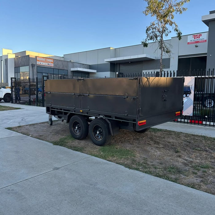 12x7 Flat Top Tipper Trailer 800mm Foldable & Removable Sides