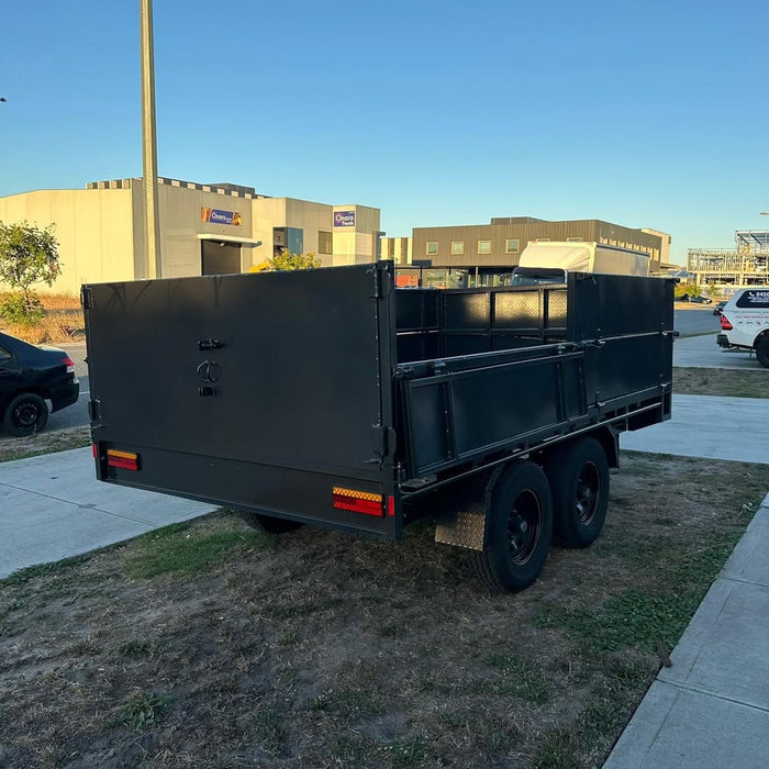 12x7 Flat Top Tipper Trailer 800mm Foldable & Removable Sides