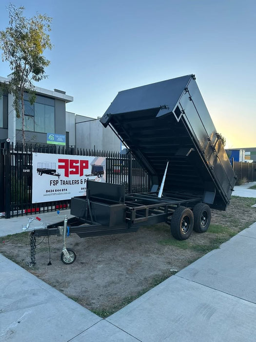 12x7 Flat Top Tipper Trailer 800mm Foldable & Removable Sides