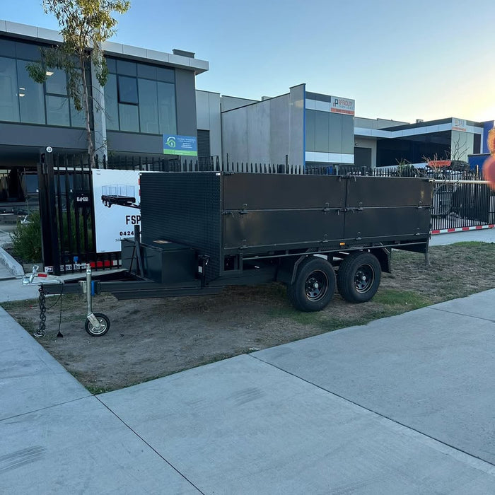 12x7 Flat Top Tipper Trailer 800mm Foldable & Removable Sides