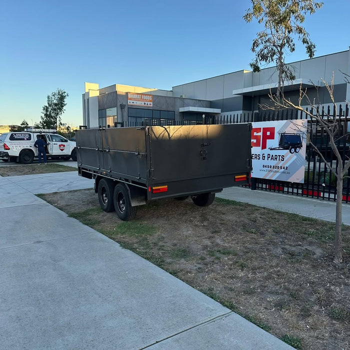 12x7 Flat Top Tipper Trailer 800mm Foldable & Removable Sides