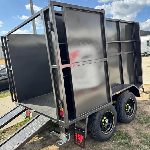 2025 'FSP' 8x5 tipper tandem trailer with 1.5m high sides, slide in ramps -3.2 ton gvm
