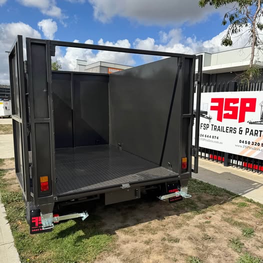 2025 'FSP' 8x5 tipper tandem trailer with 1.5m high sides, slide in ramps -3.2 ton gvm