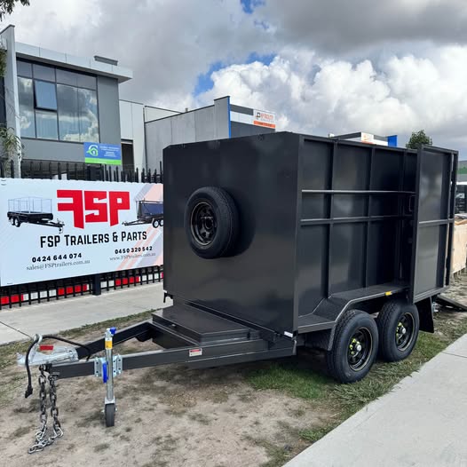 2025 'FSP' 8x5 tipper tandem trailer with 1.5m high sides, slide in ramps -3.2 ton gvm