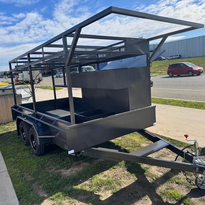 12x6 concrete tandem trailer with tool box, double roof rack, screed box, peg compartment