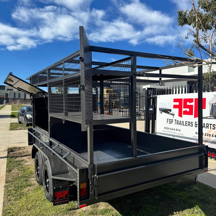 12x6 concrete tandem trailer with tool box, double roof rack, screed box, peg compartment