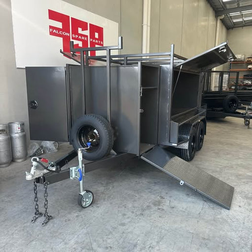 8x5 Tradesman Top Trailer Square One Pc design with Drawers, Shelves & Compressor Box