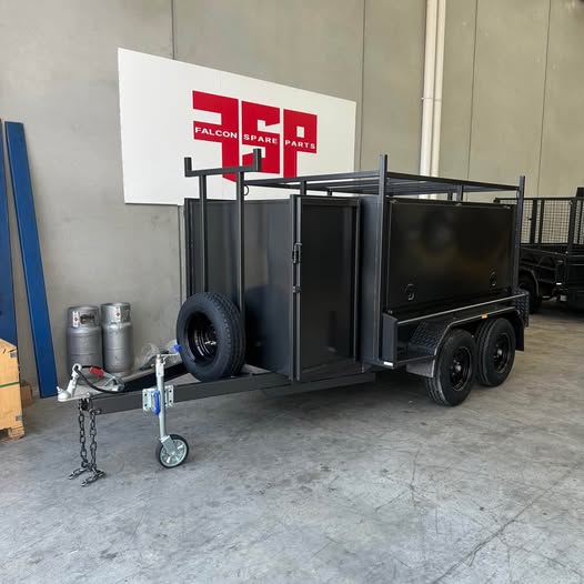 8x5 Tradesman Top Trailer Square One Pc design with Drawers, Shelves & Compressor Box