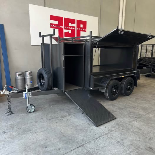 8x5 Tradesman Top Trailer Square One Pc design with Drawers, Shelves & Compressor Box